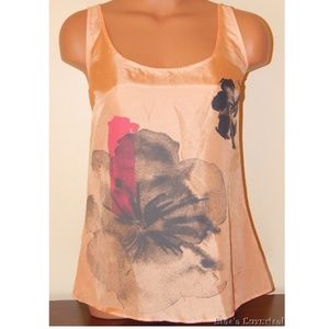 New York & Co. Silk Top S. Loose-fit Floral Orange NWT